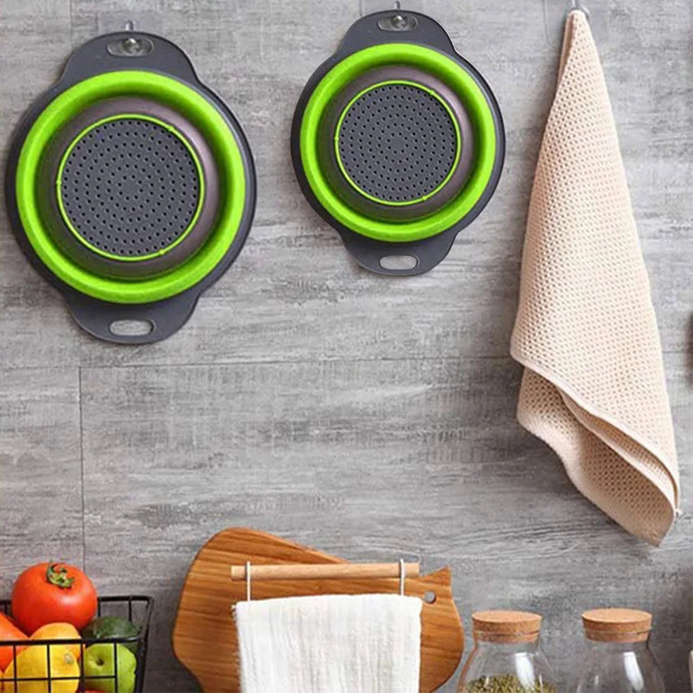 Cesto di scarico pieghevole in silicone, Cesto di lavaggio di frutta e verdura , Filtro pieghevole, Scolapasta