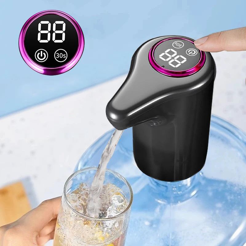 Distributore d’acqua elettrico, distributore automatico domestico intelligente per acqua in botte e purificata, ricarica USB