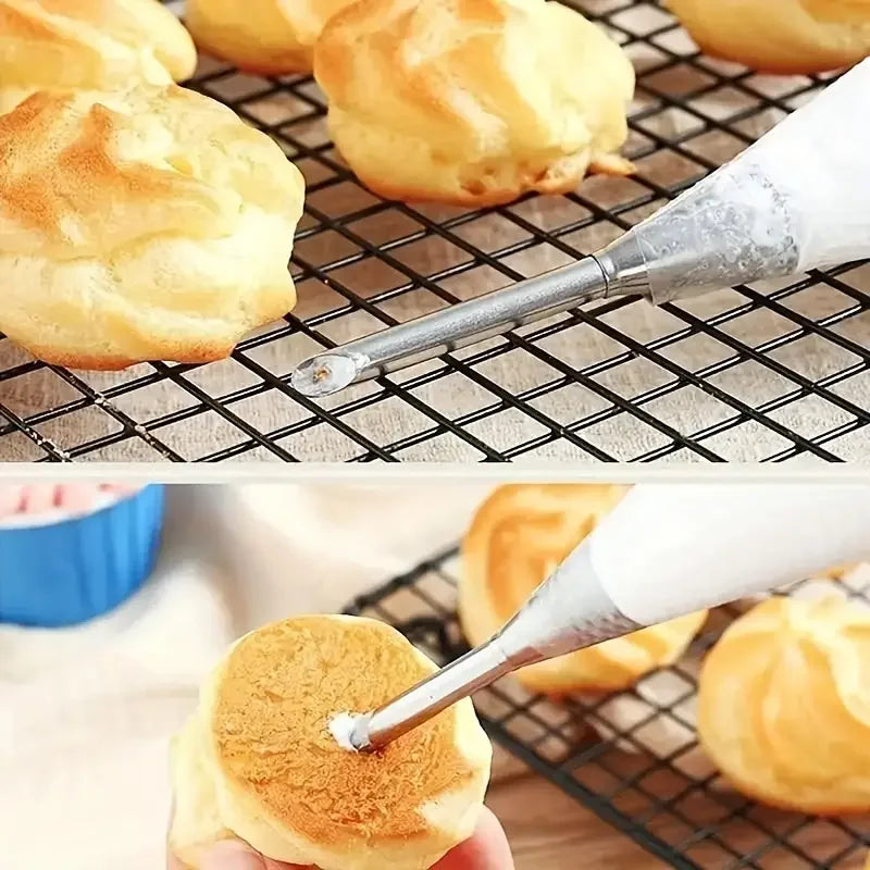 Set di 4 pezzi, punte di decorazione in acciaio inossidabile per torta Cupcake Glassa di crema per biscotti, strumenti di cottura per panettiere