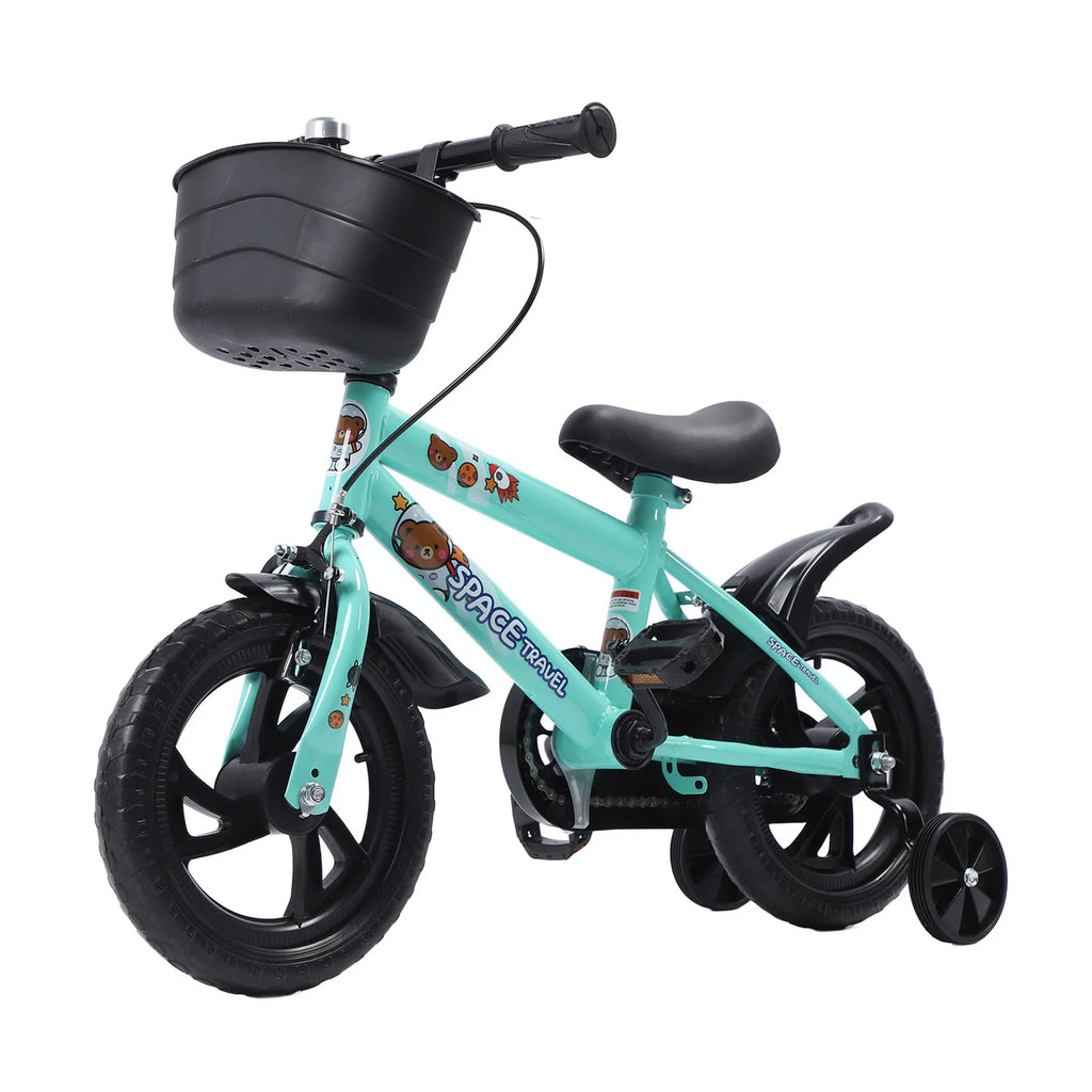 Bici per bambini da 12” con ruote da allenamento per 2-6 anni, telaio in acciaio ad alto tenore di carbonio, sedile e manubrio regolabili