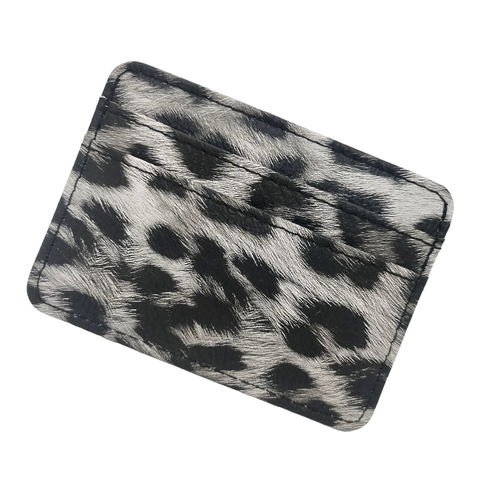 Nuovo portafoglio sottile in pelle con motivo leopardo per donne Portamonete con cerniera piccola