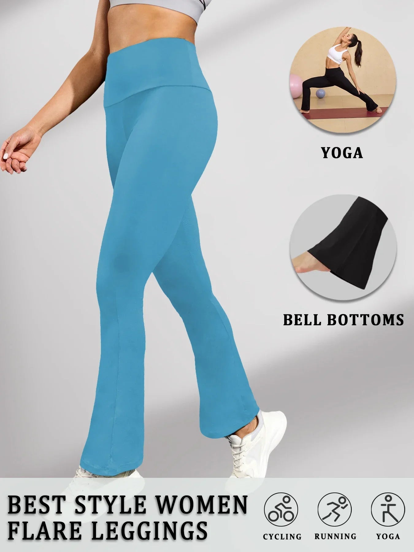 Pantaloni svasati super morbidi da donna a vita alta Leggings a zampa d’elefante