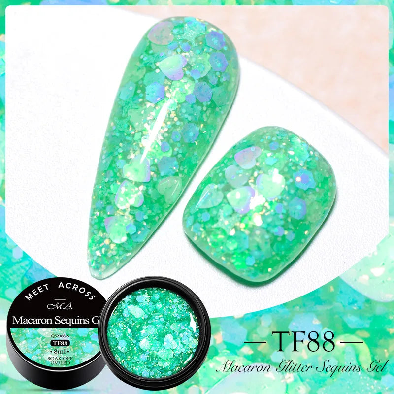 MEET ACROSS 5ml Gel Smalto per unghie Nail Art Top Gel tutti i colori