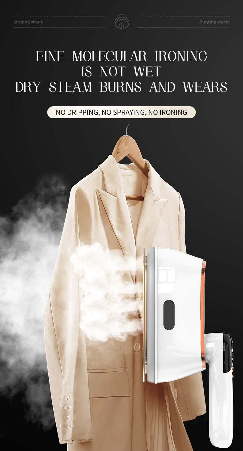 110V/220V Ferro da stiro a vapore portatile per indumenti Pieghevole 1200W Potenza Vaporiera portatile a 4 velocità Touch Screen Ferro elettrico rotante