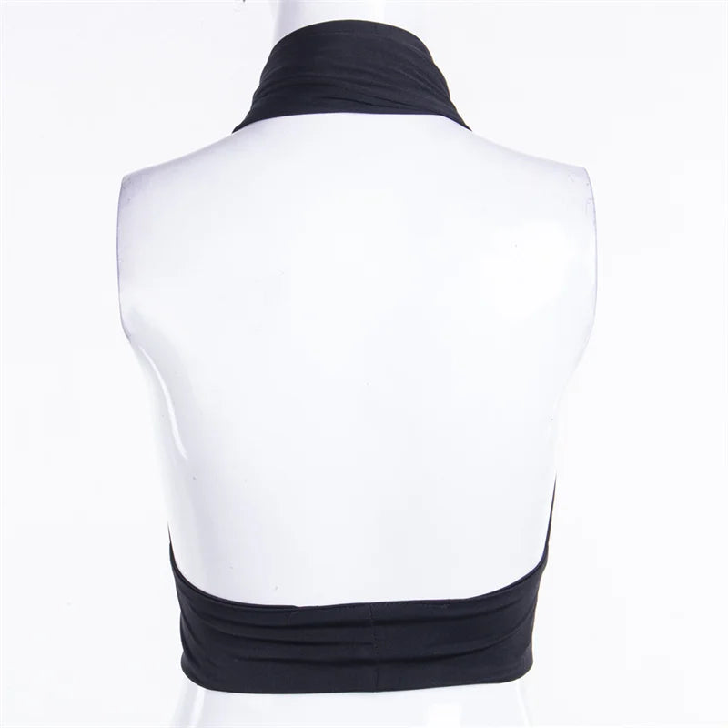 Top donna Senza maniche Wrap Front Sexy Backless
