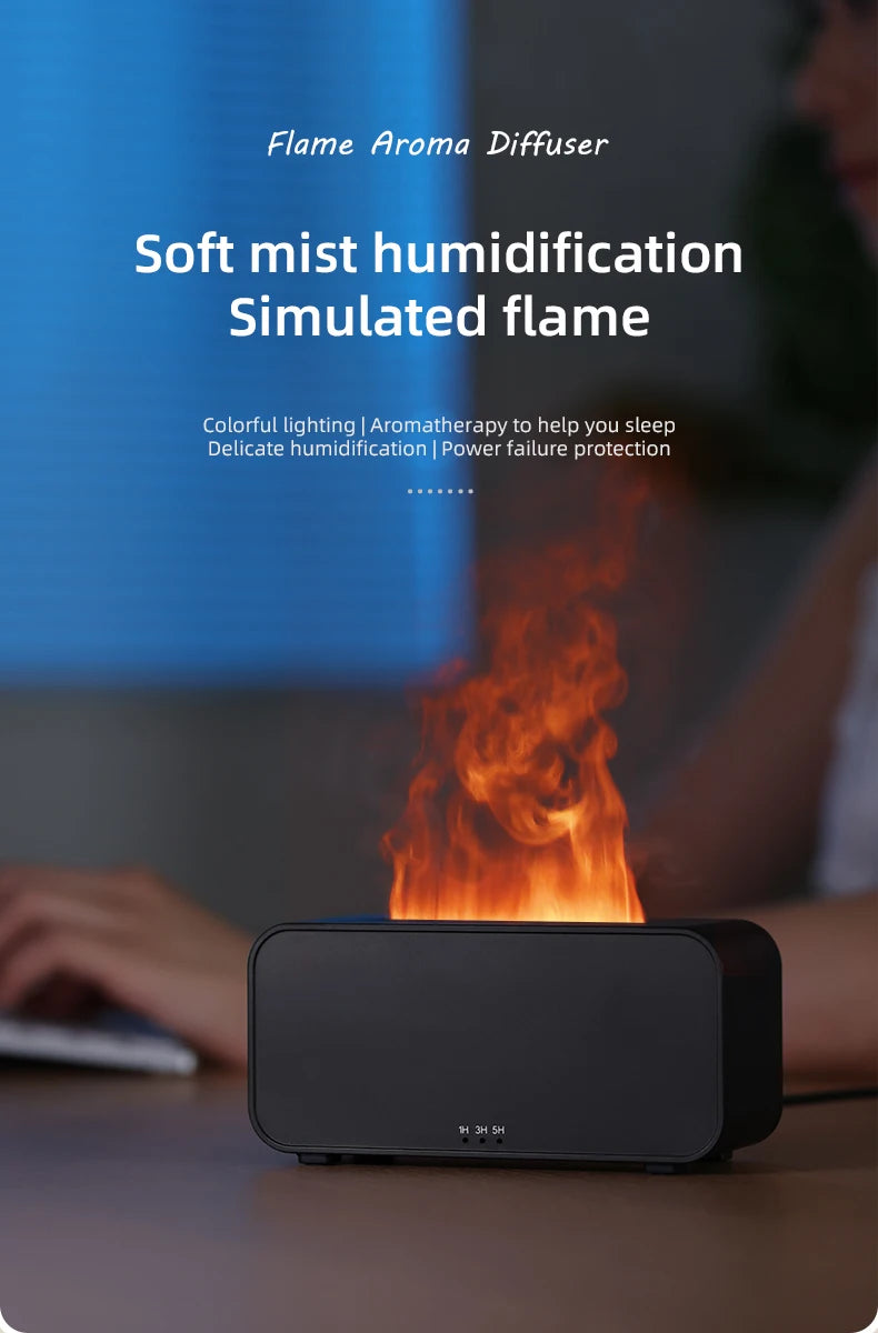 Fiamma colorata Umidificatore d’aria temporizzazione Ultrasonic Cool