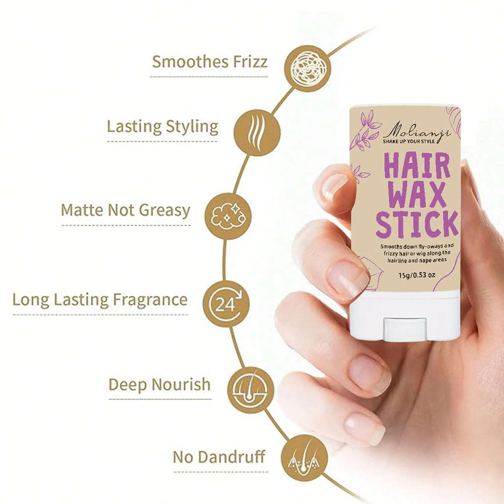 Lo stick di cera per capelli da donna leviga efficacemente l’effetto crespo, fornisce una tenuta duratura e crea un’acconciatura morbida e lucida.