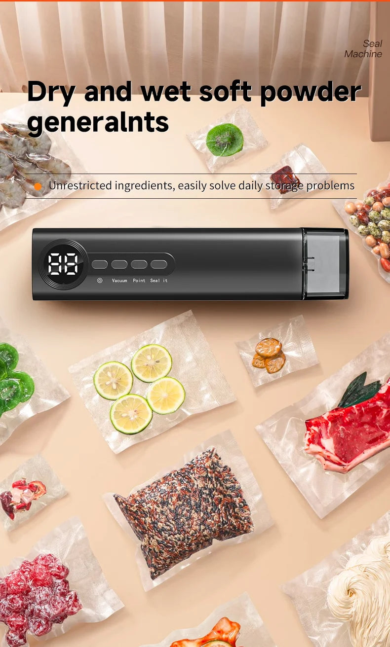 Sigillante sottovuoto wireless portatile multifunzionale potente aspirazione Macchina automatica per sigillare il cibo Sigillante per sacchetti per alimenti ricaricabile USB