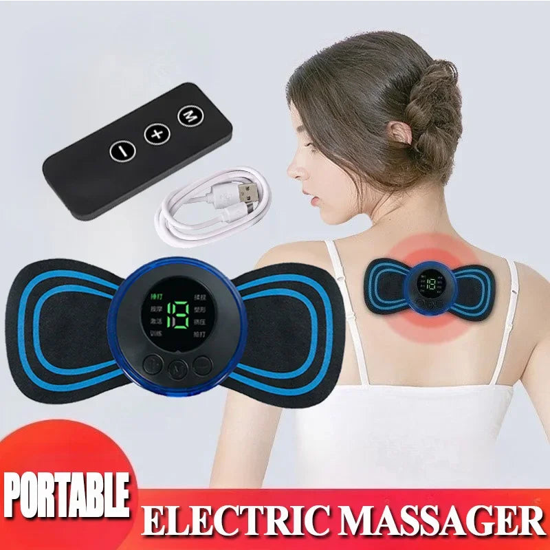 Massaggiatore elettrico portatile per il collo con telecomando EMS Massaggiatore a impulsi a bassa frequenza per alleviare i dolori  muscolari