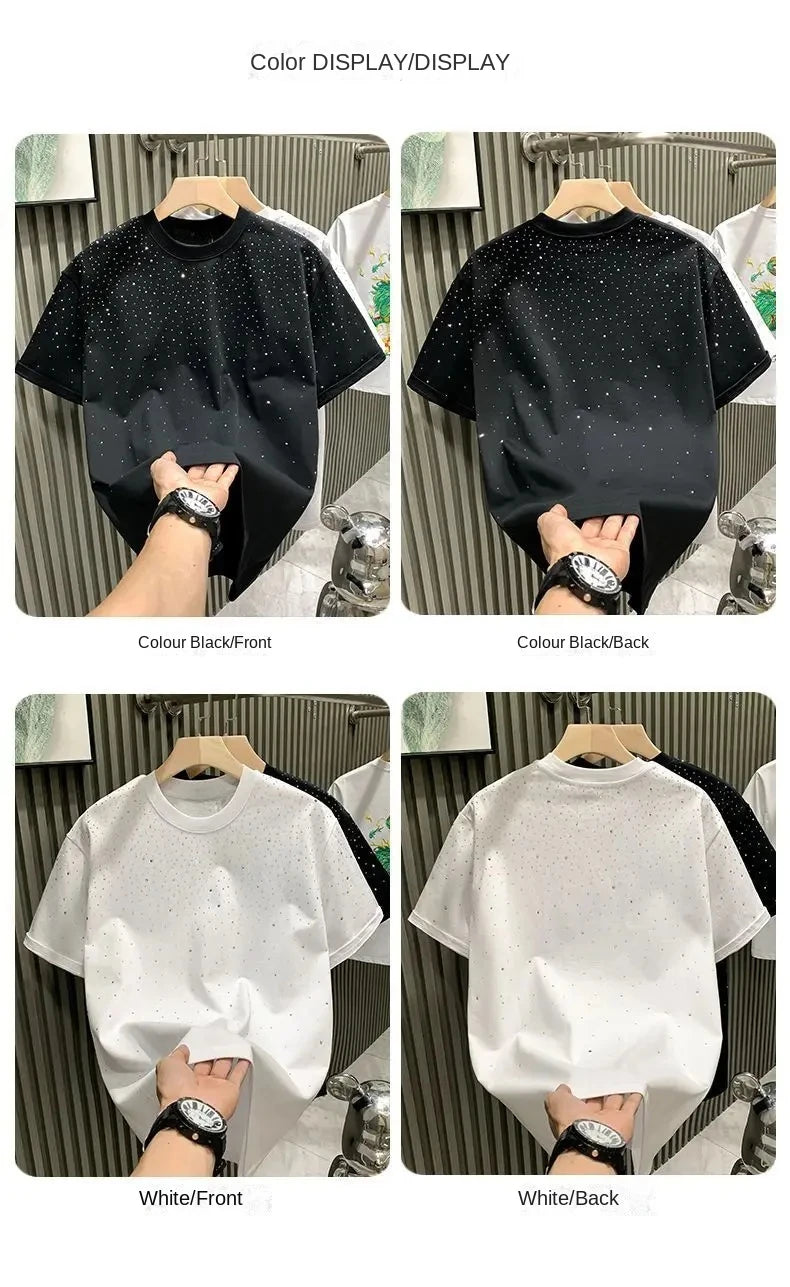 T-shirt estiva con strass T-shirt casual brillantini