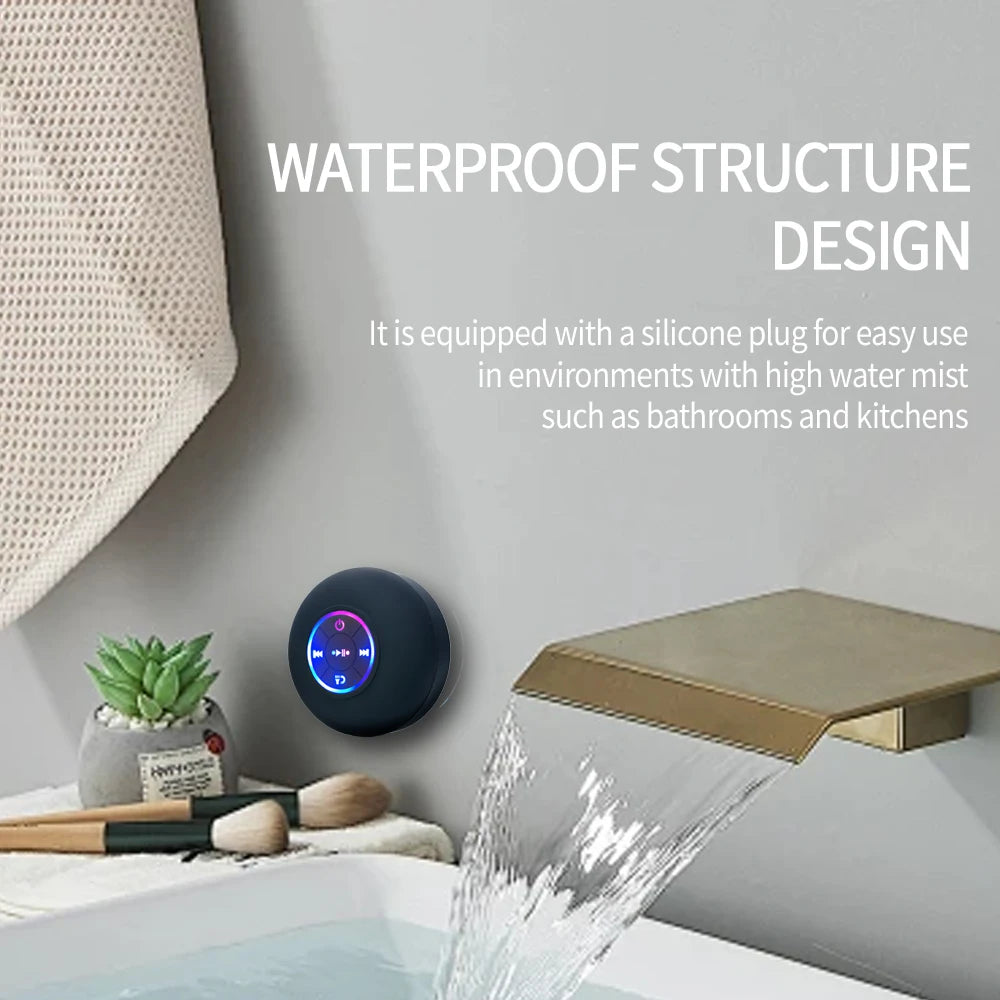 Altoparlante Bluetooth wireless portatile Luce a LED IPX4 Altoparlante impermeabile Bagno