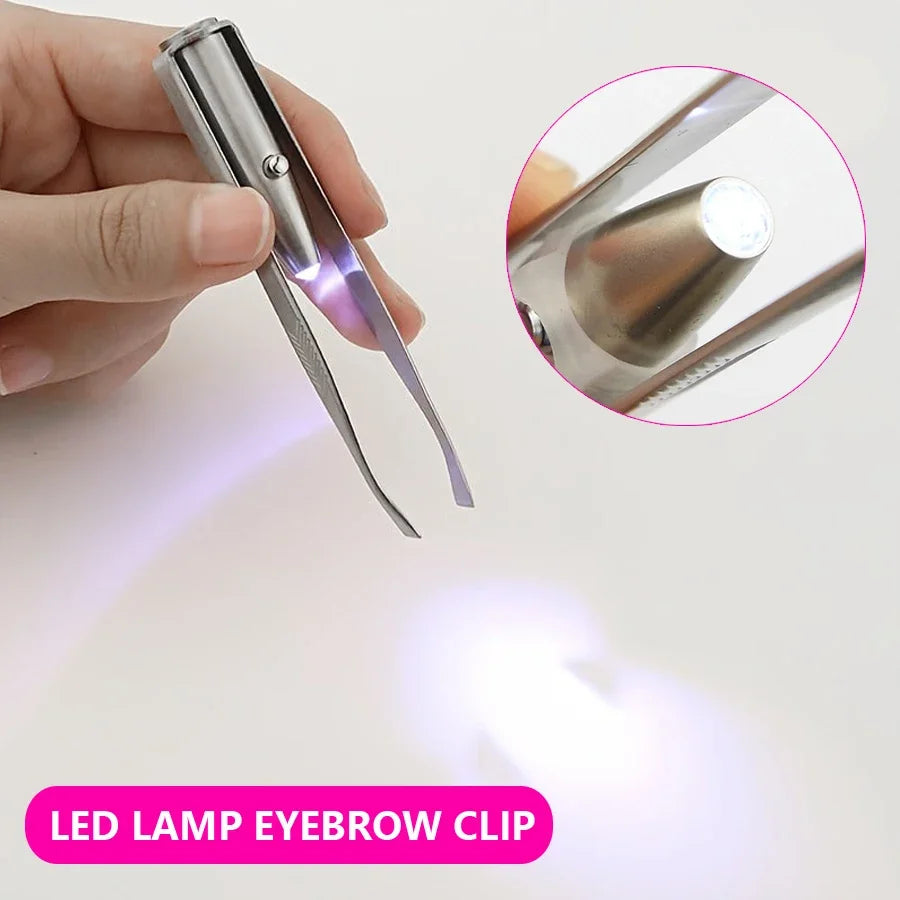 Pinzette per sopracciglia illuminate a LED