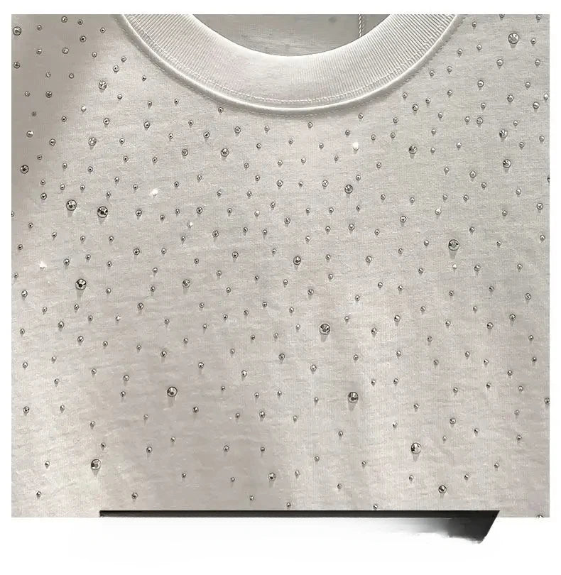 T-shirt estiva con strass T-shirt casual brillantini