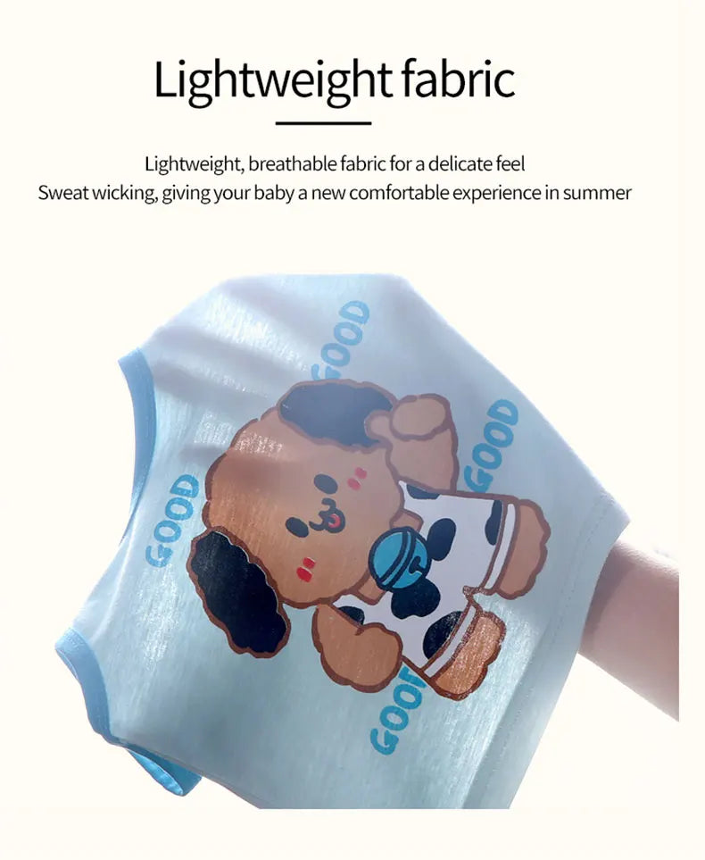 Set 2PCS per bambini Gilet per bambini  Set Estate T-shirt in cotone e  Pantaloncini