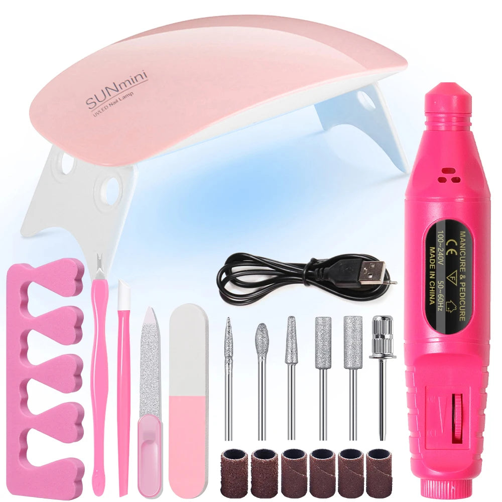 YIKOOLIN UV LED Lampada Set di strumenti professionali per unghie con 20000RPM