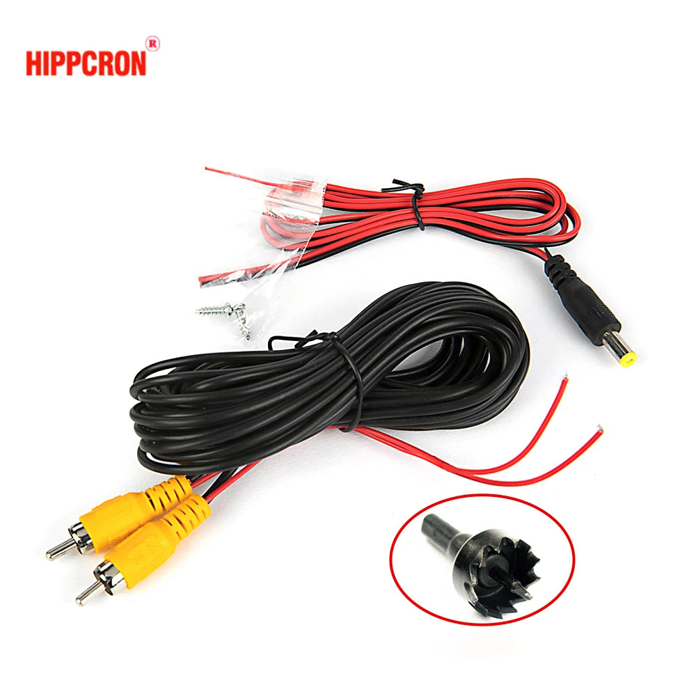Hippcron Telecamera posteriore per auto 4 LED Visione notturna Reverse Monitor di parcheggio Impermeabile 170 gradi HD Video