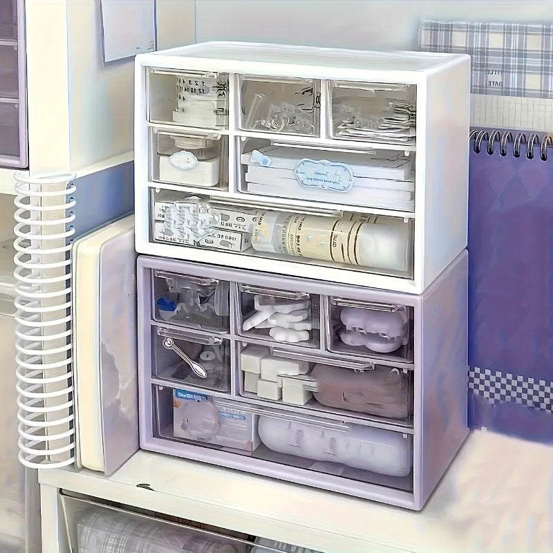 Organizzatore da tavolo con sei cassetti - Contenitore spazioso e multifunzionale