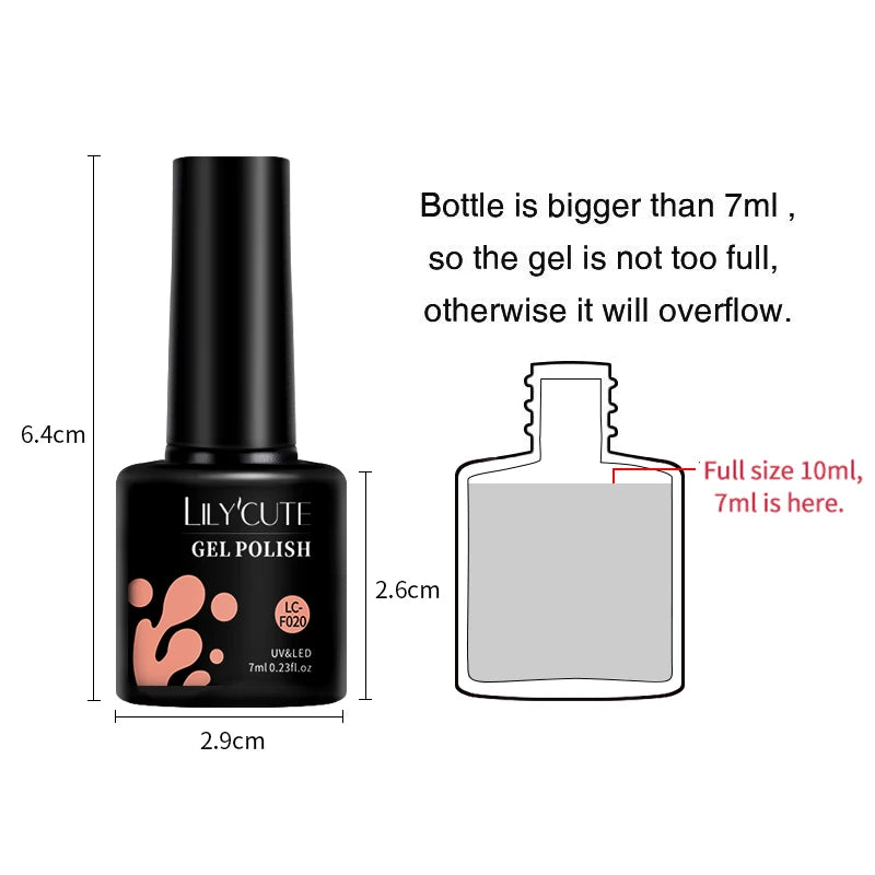 LILYCUTE 6 pezzi/set 7ML Gel Smalto per unghie semitrasparente 30 varianti di colore