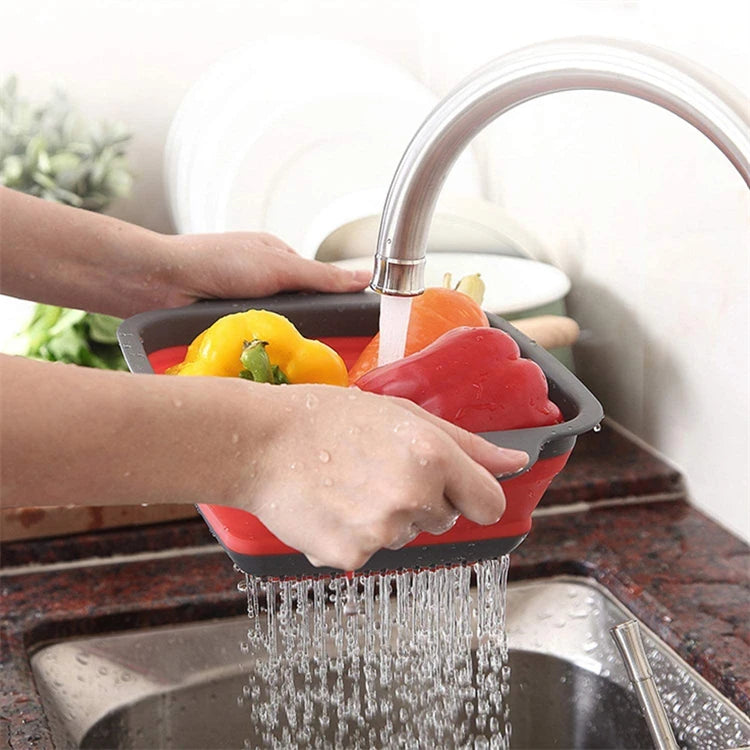 Scolapasta Quadrato Pieghevole in Silicone Cucina