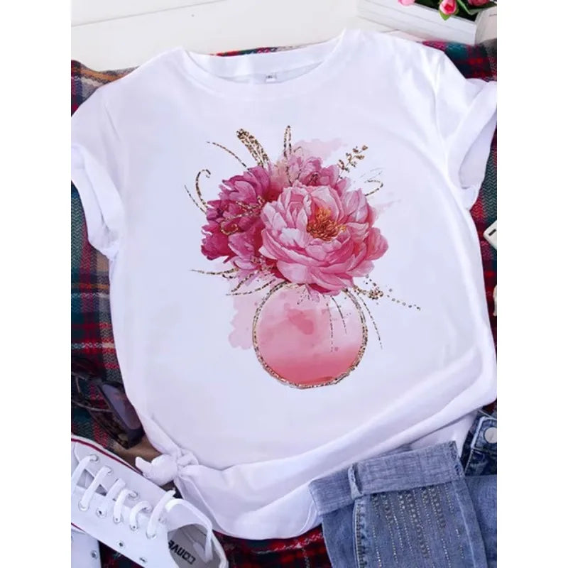 Brave Soul American Retro T-shirt Donna Manica corta Casual Top Oversize