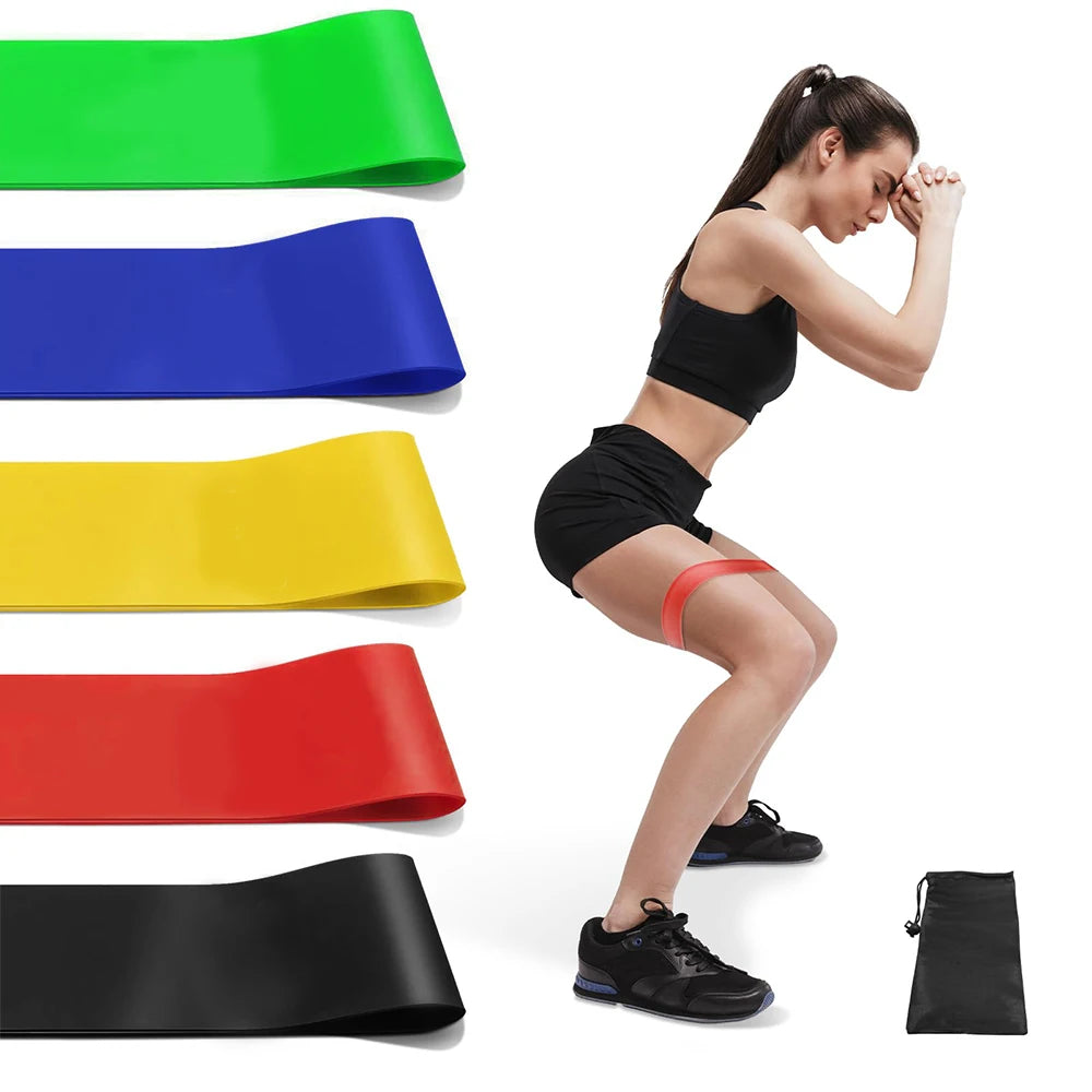 Set 5 pezzi Fasce di resistenza elastiche per allenarsi