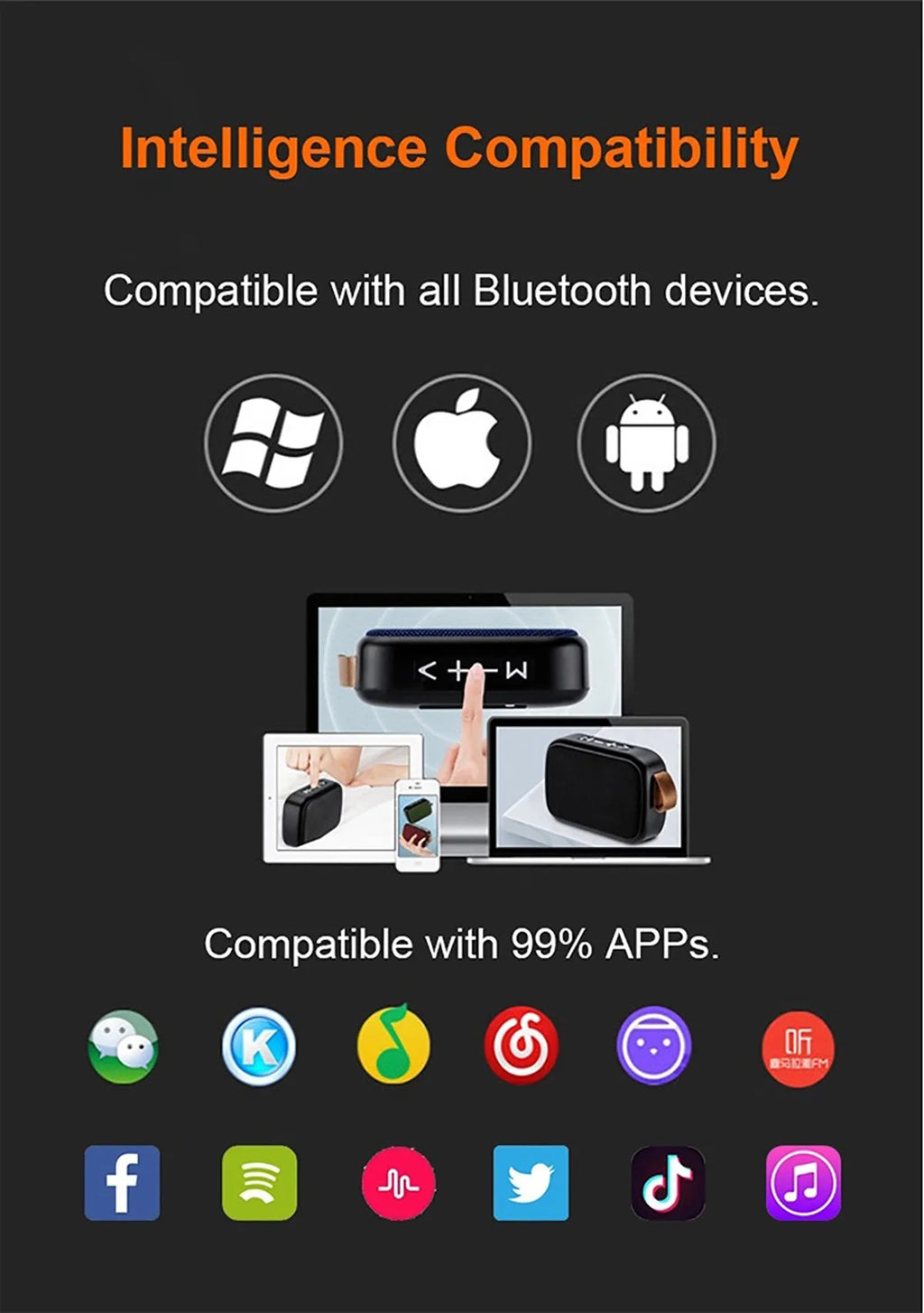 Altoparlante portatile Bluetooth all’aperto 5.0 Mini Altoparlante Oxford Colonna wireless Lettore musicale stereo 3D Surround Hifi Sound Box
