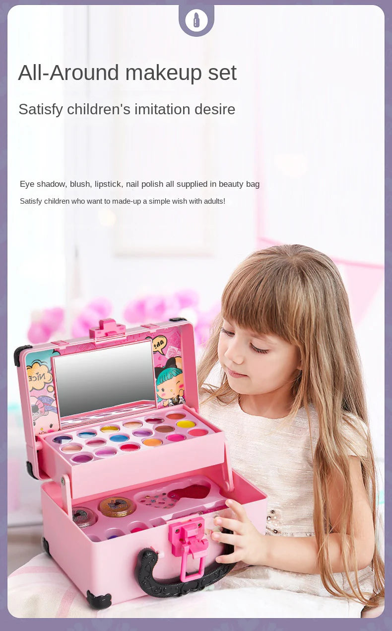 Trucco per bambini Cosmetici Finta Scatola da gioco Principessa Trucco Ragazza Set da gioco Rossetto Ombretto Sicurezza Kit non tossico
