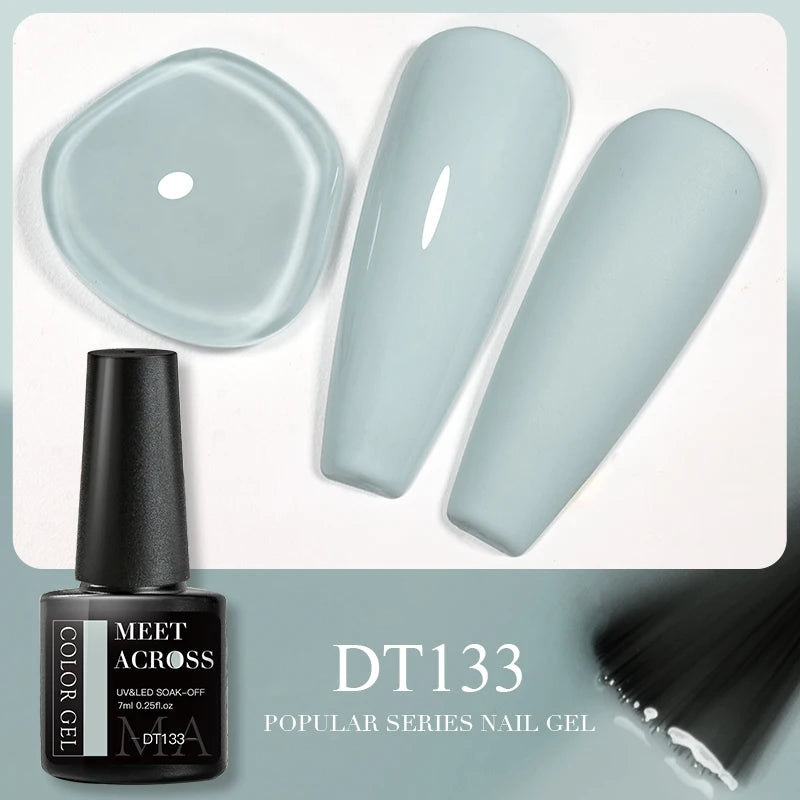 MEET ACROSS 5ml Gel Smalto per unghie Nail Art Top Gel tutti i colori