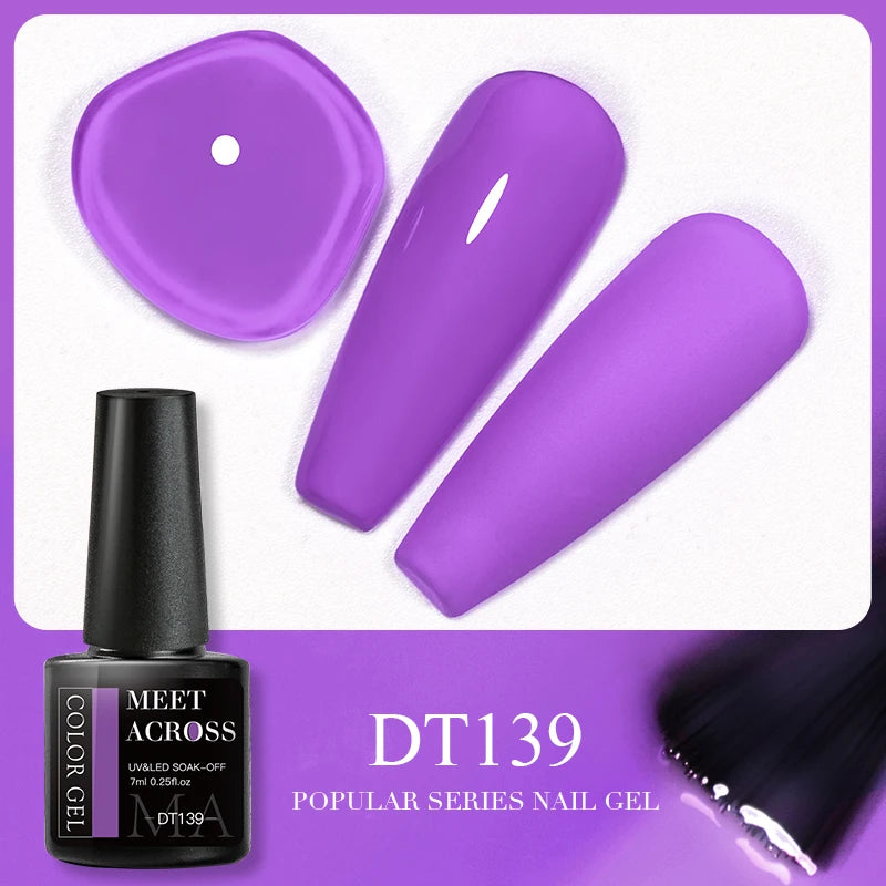 MEET ACROSS 5ml Gel Smalto per unghie Nail Art Top Gel tutti i colori