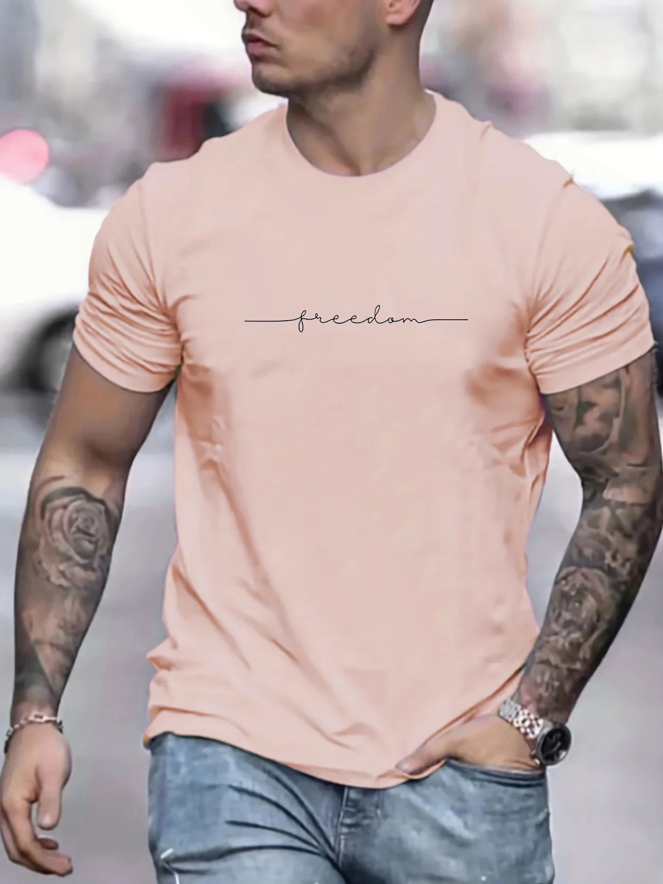 T-shirt uomo 100% cotone Freedom