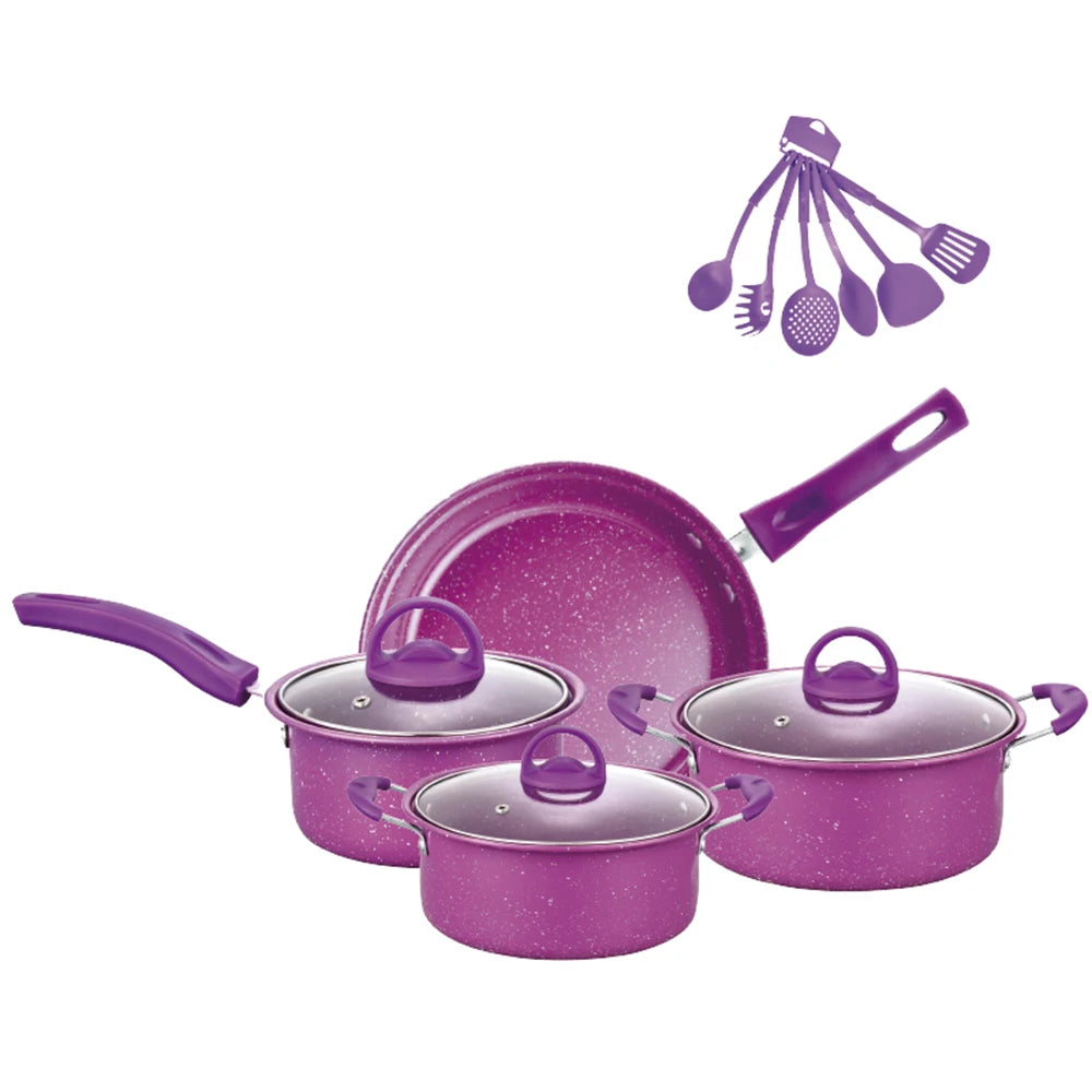 Set di pentole e padelle antiaderente + utensili 13 Pz