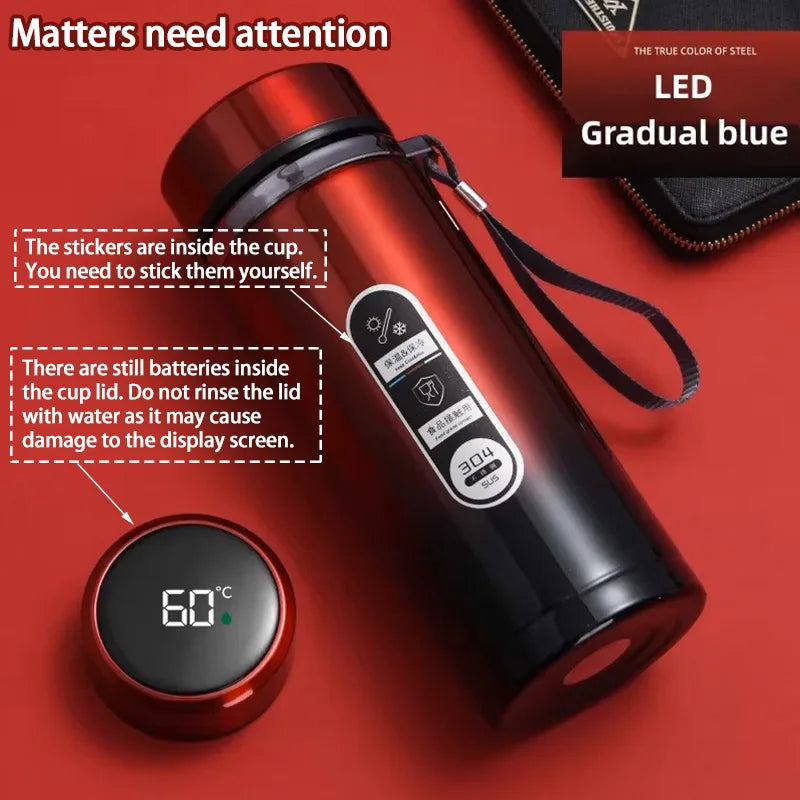 Bottiglia termica in acciaio inossidabile da 500ML-1 litro con display a temperatura a LED