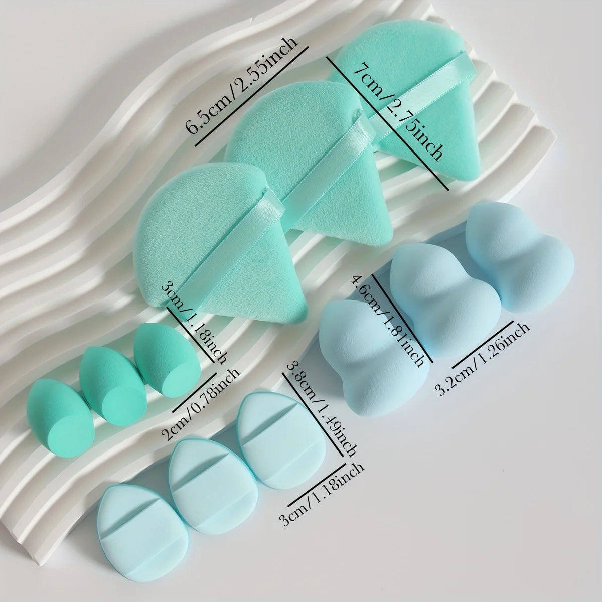 Set 12 Pz di spugne per trucco multiuso, set di diversi colori