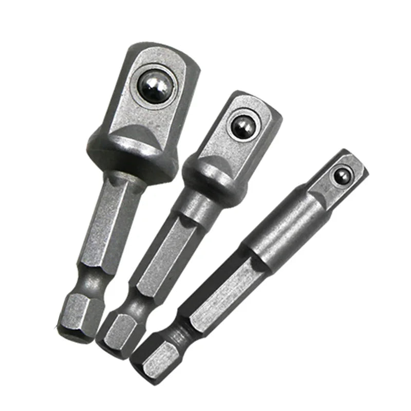 Set di adattatori cromati Stelo esagonale 1/4” 3/8” 1/2” Punte di estensione Set di barre Utensili elettrici TF003