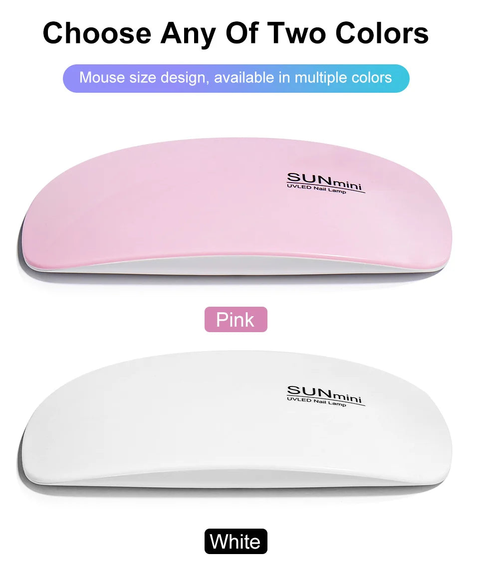 6W Mini asciuga unghie macchina portatile 6 LED UV manicure lampada uso domestico lampada con cavo USB