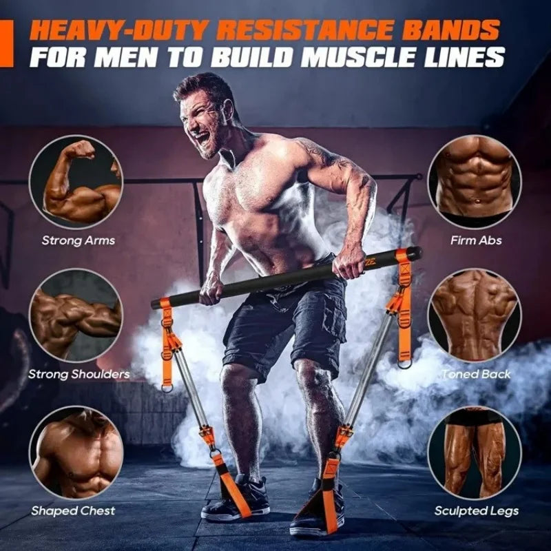 Set con bande di resistenza Bar Kit completo allenamento di forza per tutto il corpo