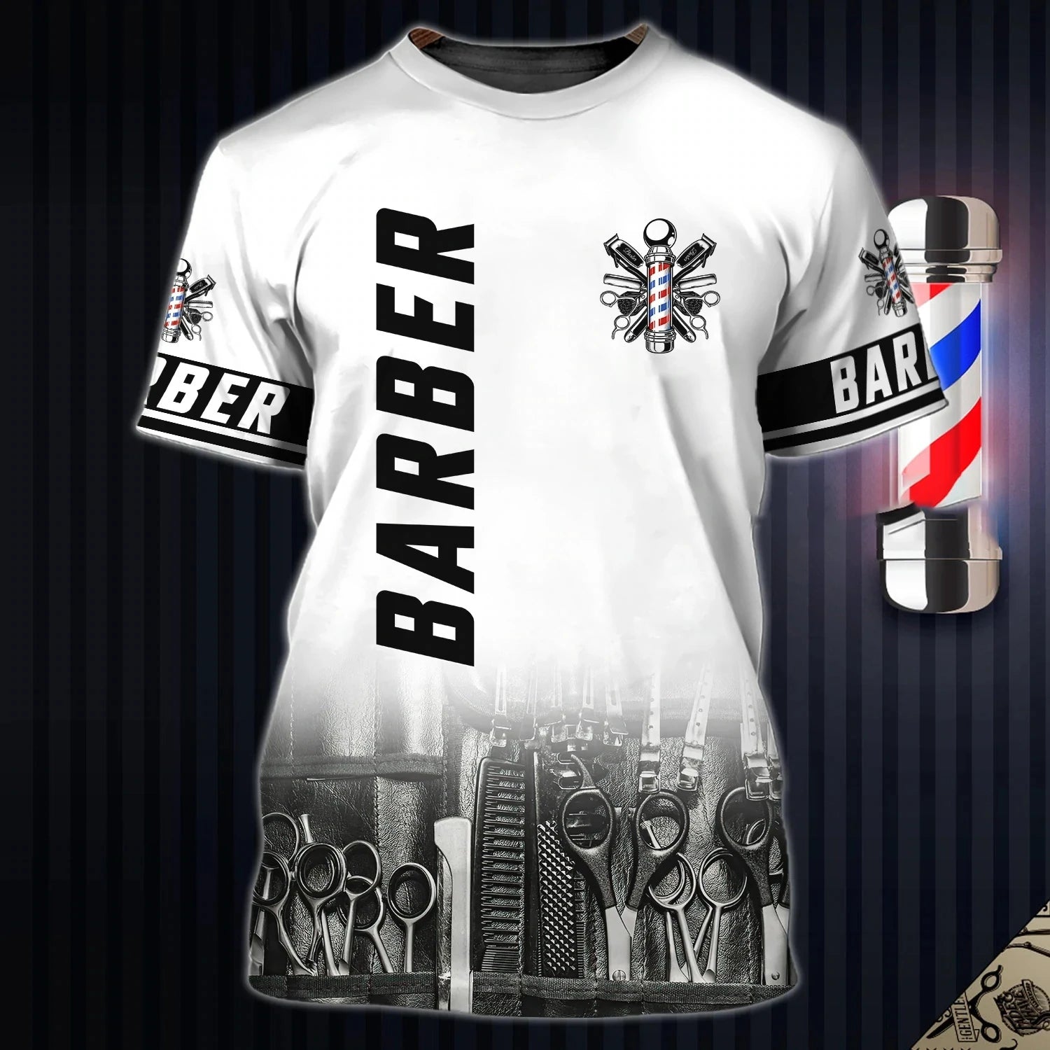 T-shirt Parrucchiere Streetwear Abbigliamento uniforme Barber Shop