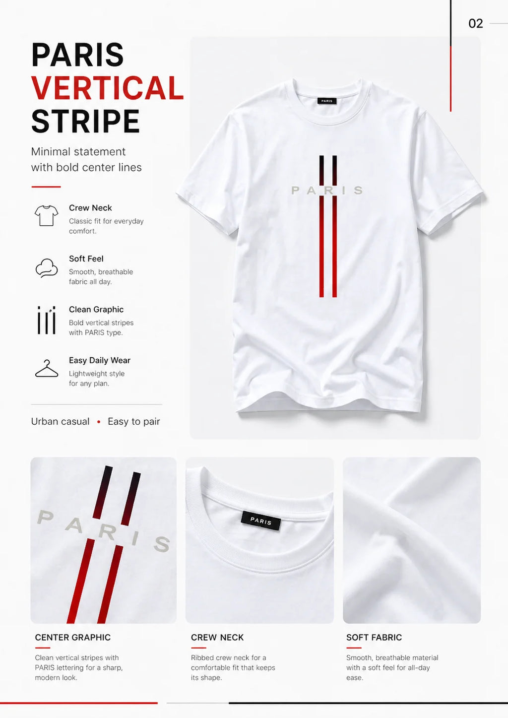 T-shirt da uomo Paris