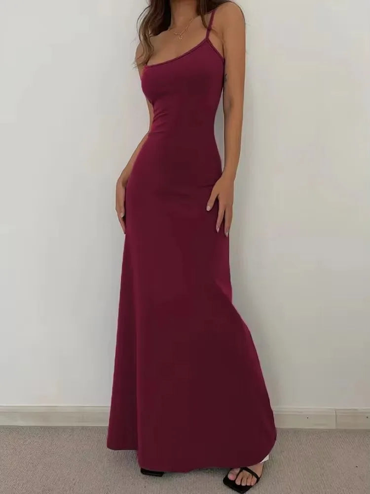 Abito Donna Lungo Senza Schiena Sottile Vita Sexy Dolce E Piccante