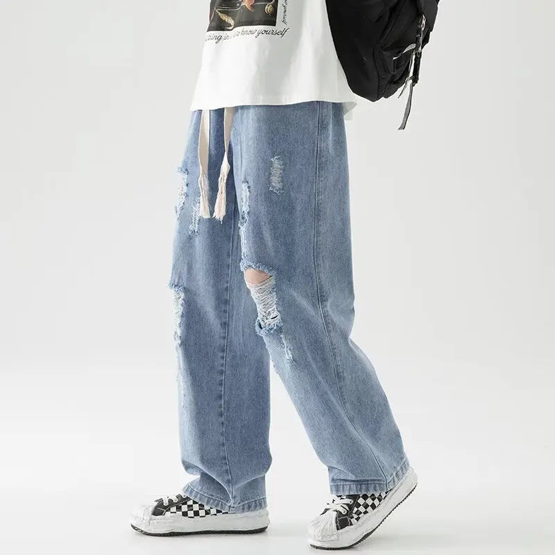 Jeans Stile Americano High Street  Casual Elastico in Vita