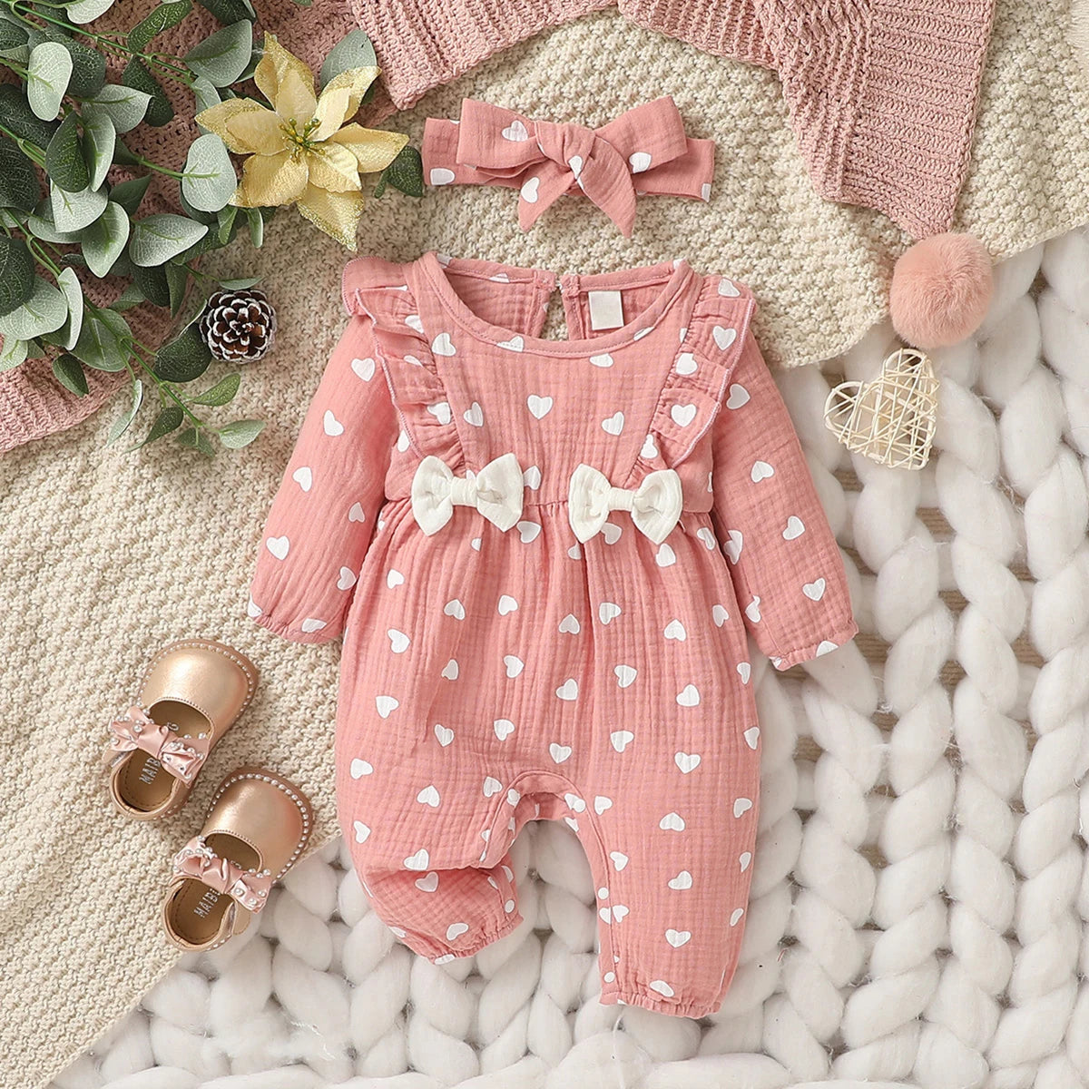 Baby Girls Summer Long Sleeve Completo neonati 0-1Y