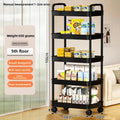 Scaffale da cucina a 5 strati, carrello mobile, scaffale multistrato da pavimento