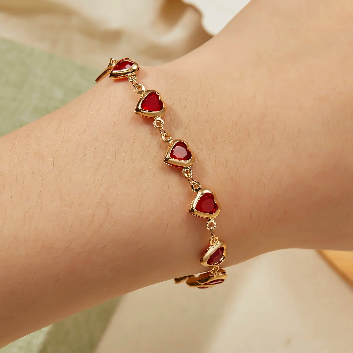 Eleganti braccialetti a catena in metallo con zircone in cristallo per donne