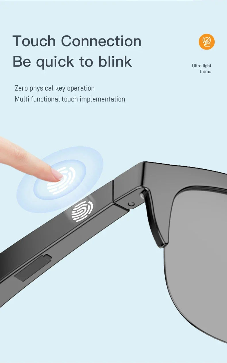 Nuovi occhiali da sole Smart Bluetooth V5.3 Occhiali da vista Cuffie sportive all’aperto HIFI Tecnologia  Anti-touch UV per uomini e donne