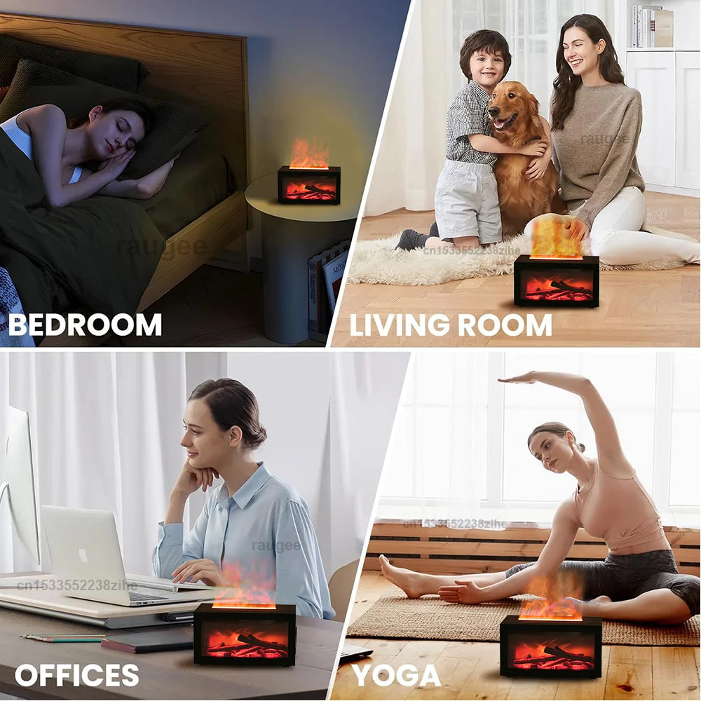 Umidificatore di aromi d’aria Diffusore di olio essenziale LED Night camino