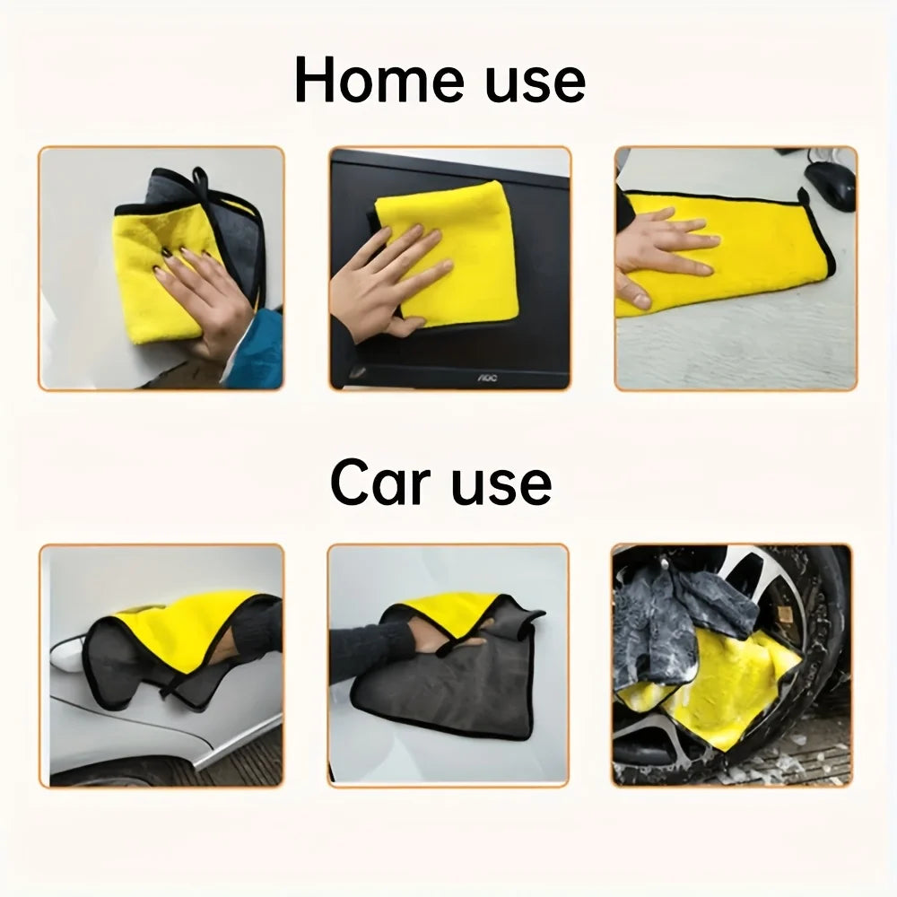 6 pezzi di panni per la pulizia in microfibra, asciugamani per l’asciugatura per auto ultra assorbenti, panni per auto, casa, pulizia delle finestre, riutilizzabili e lavabili