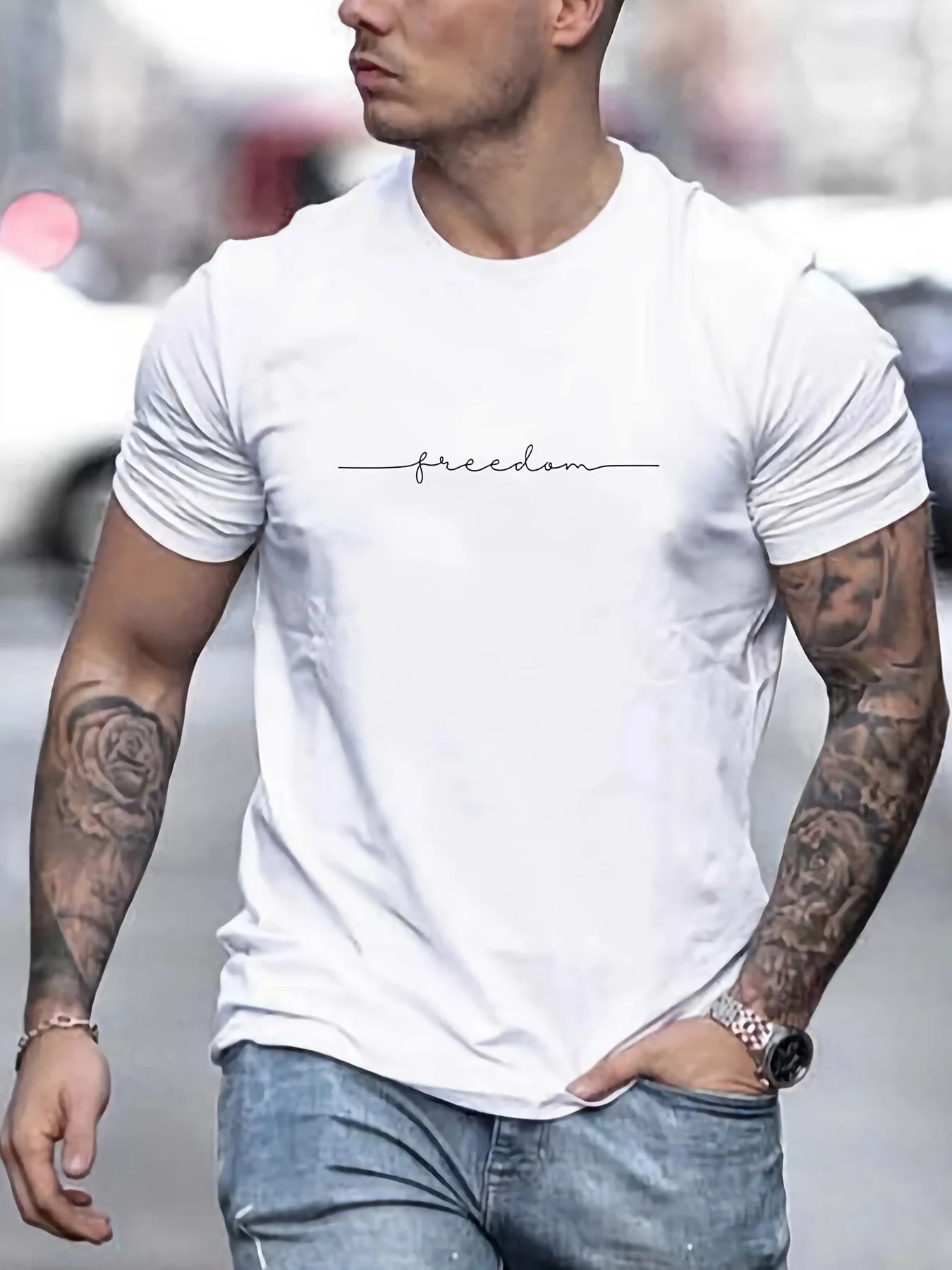 T-shirt uomo 100% cotone Freedom