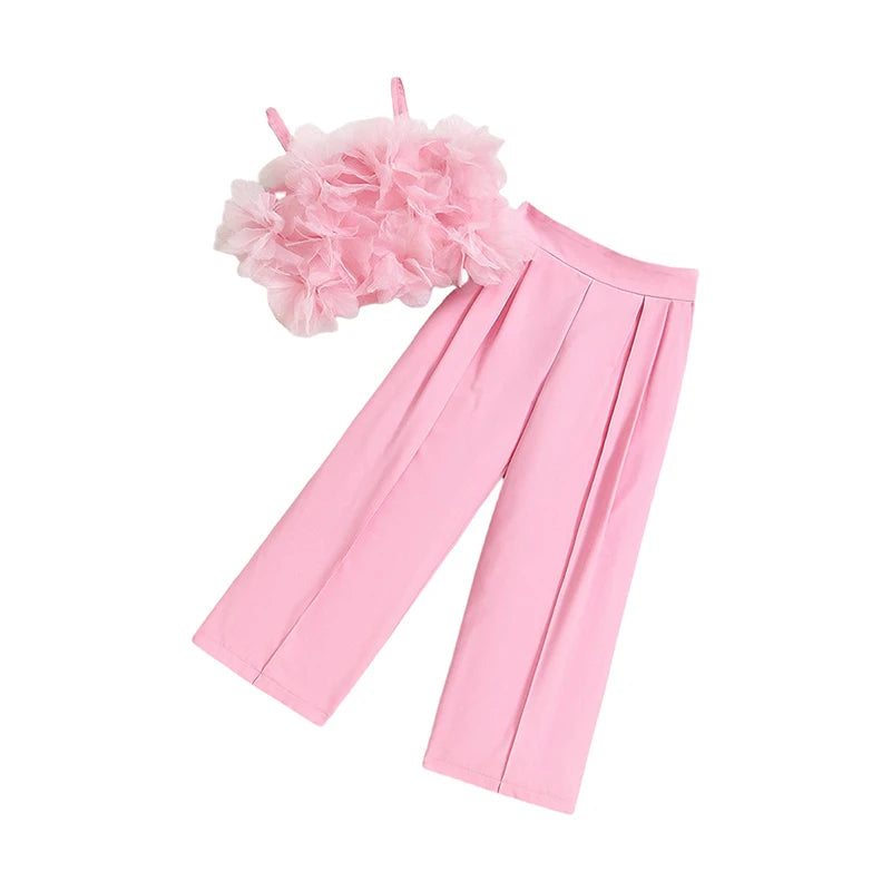 Set di vestiti per ragazze pantaloni a gamba larga Moda 2026