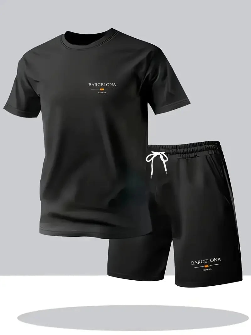 Coordinato sportivo T-shirt e pantaloncini, abbigliamento casual,traspirante e ad asciugatura rapida.