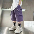 3-14 anni moda estate ragazzi pantaloncini cotone grande tasca